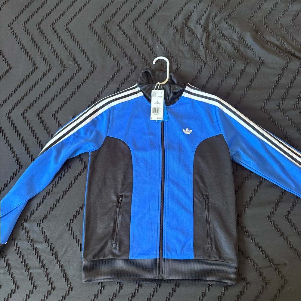 Adidas Blue and Black Track Top